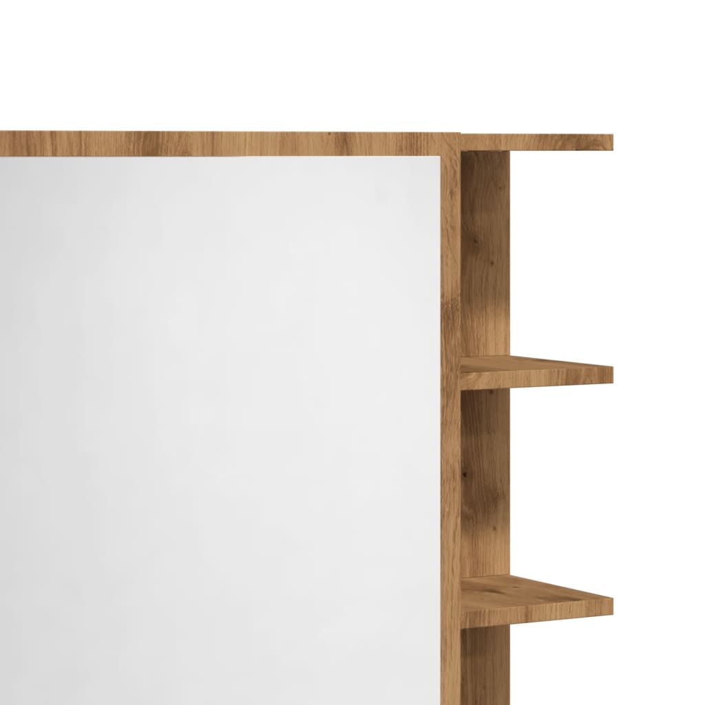 Dulap baie cu oglindă, stejar artizanal, 62,5x20,5x64 cm lemn