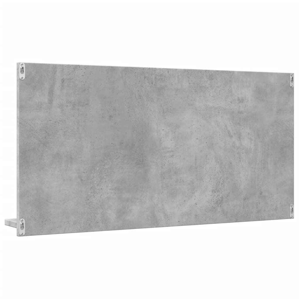 Dulap baie cu oglindă, gri beton, 90x11x45 cm, lemn prelucrat