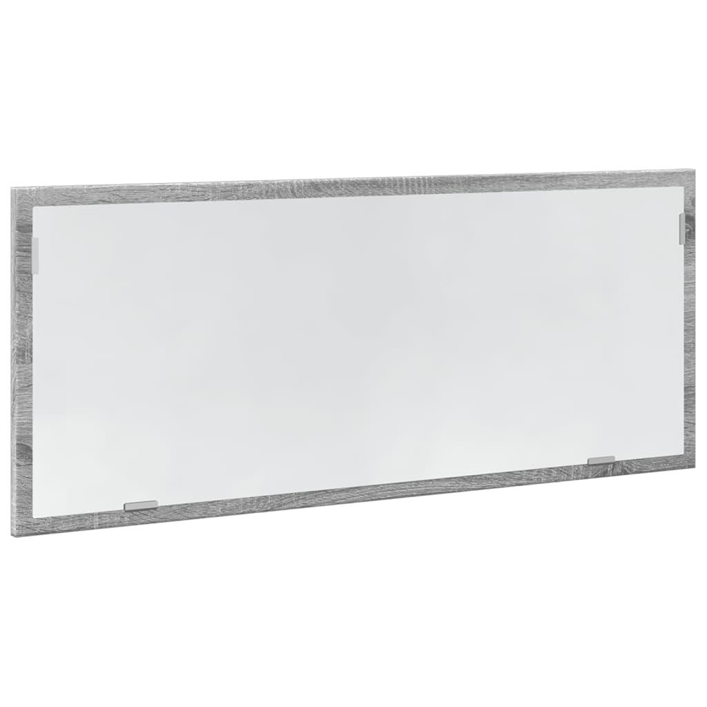 Oglindă de baie LED sonoma gri, 100x8,5x37 cm lemn prelucrat