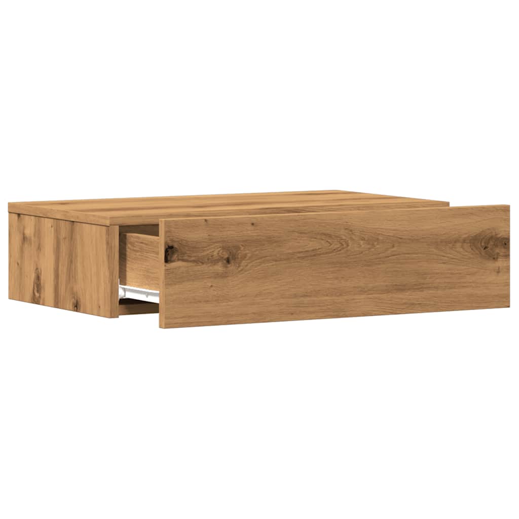 Comode TV cu lumini LED 2 buc., stejar artizanal, 60x35x15,5 cm