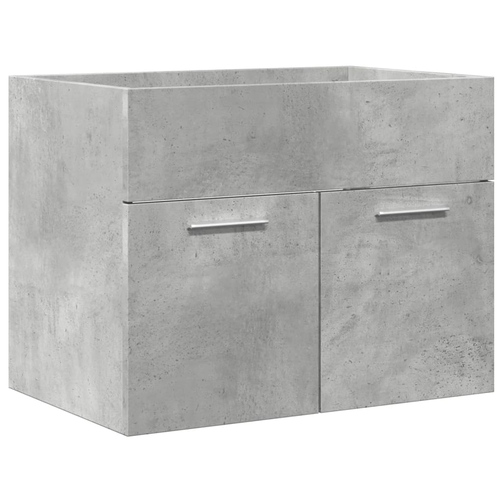 Set mobilier de baie, 2 piese, gri beton, lemn compozit