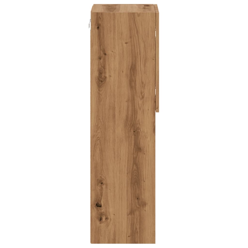 Comodă TV cu lumini LED, stejar artizanal, 30,5x30x102 cm