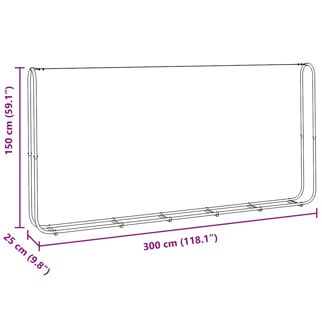 Suport pentru lemne de foc 300x25x150 cm Oțel galvanizat