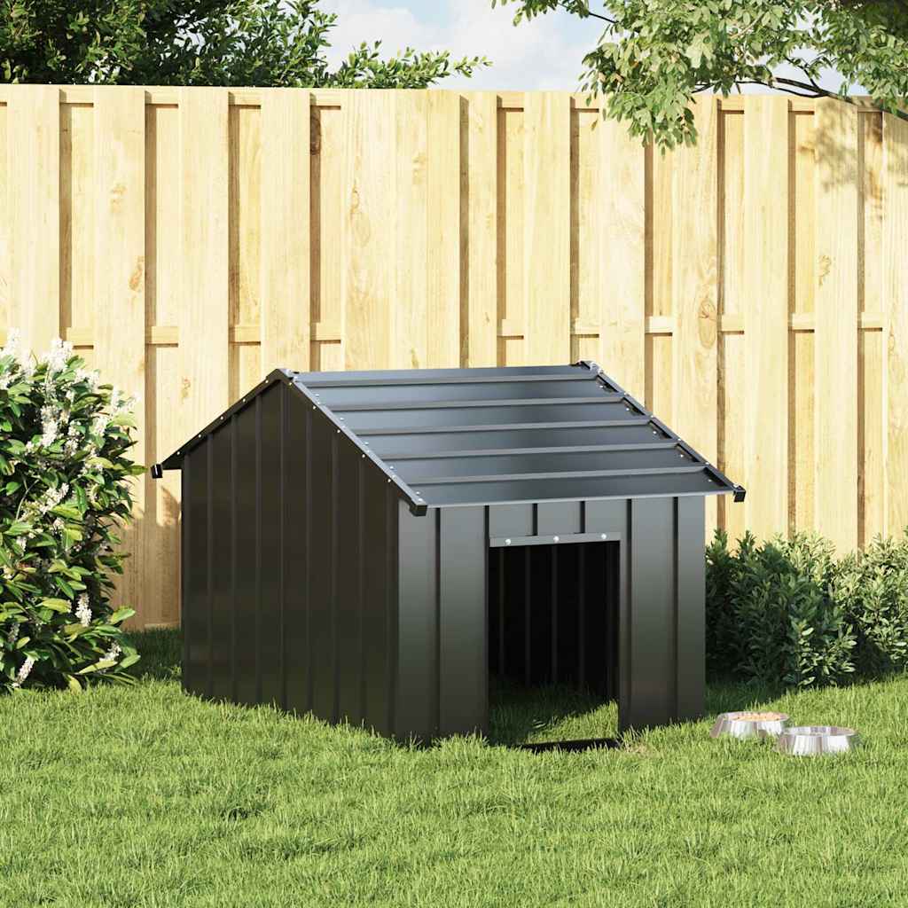 Casă pentru câini cu acoperiș 83x130x85 cm oțel galvanizat