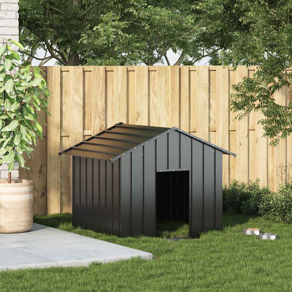 Casă pentru câini cu acoperiș 131x101x102 cm oțel galvanizat
