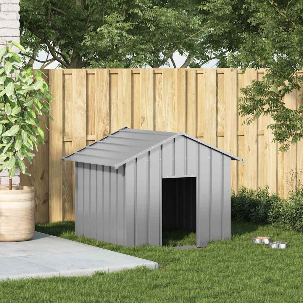 Casă pentru câini cu acoperiș 131x101x102 cm oțel galvanizat