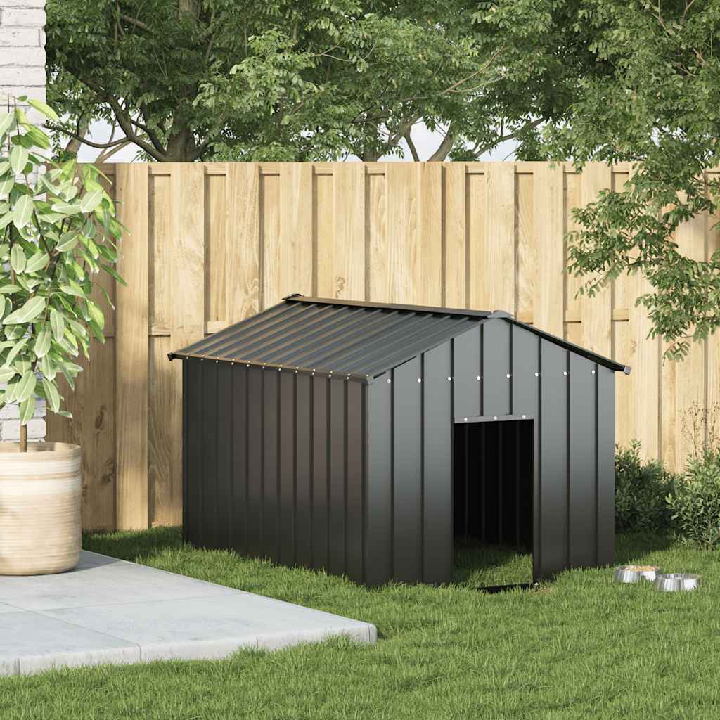 Casă pentru câini cu acoperiș 113x153x101 cm oțel galvanizat