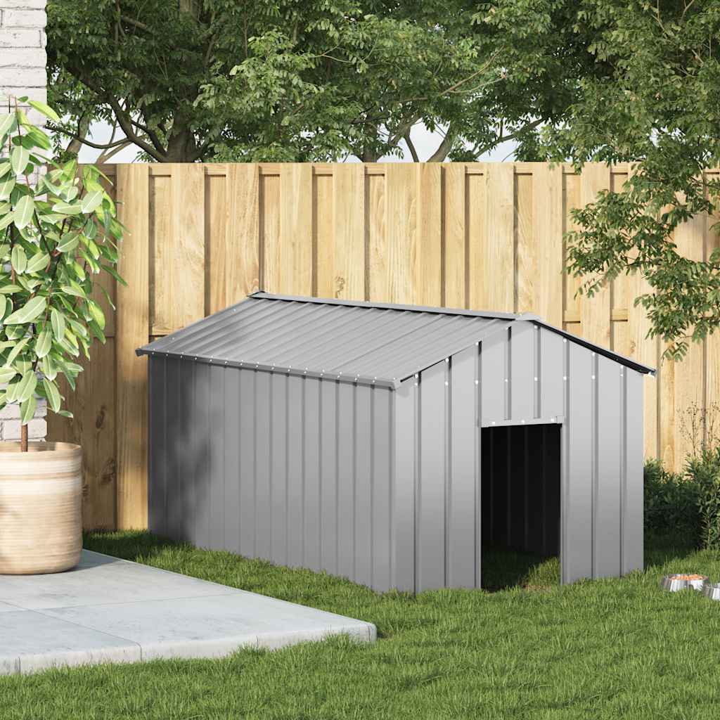 Casă pentru câini cu acoperiș 114x202x101 cm oțel galvanizat