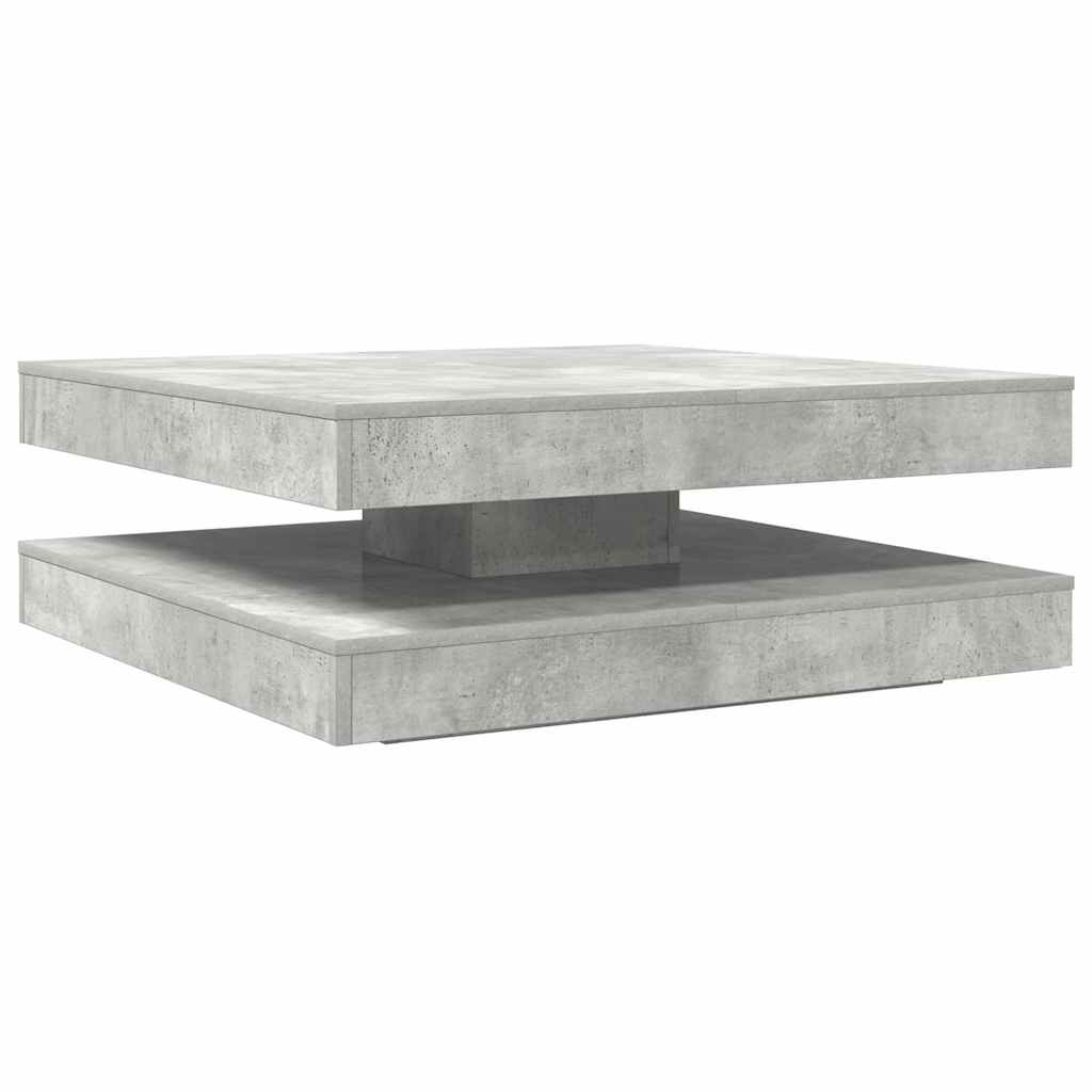 Măsuță cafea rotativă 360 grade, gri beton 90x90x34,5 cm