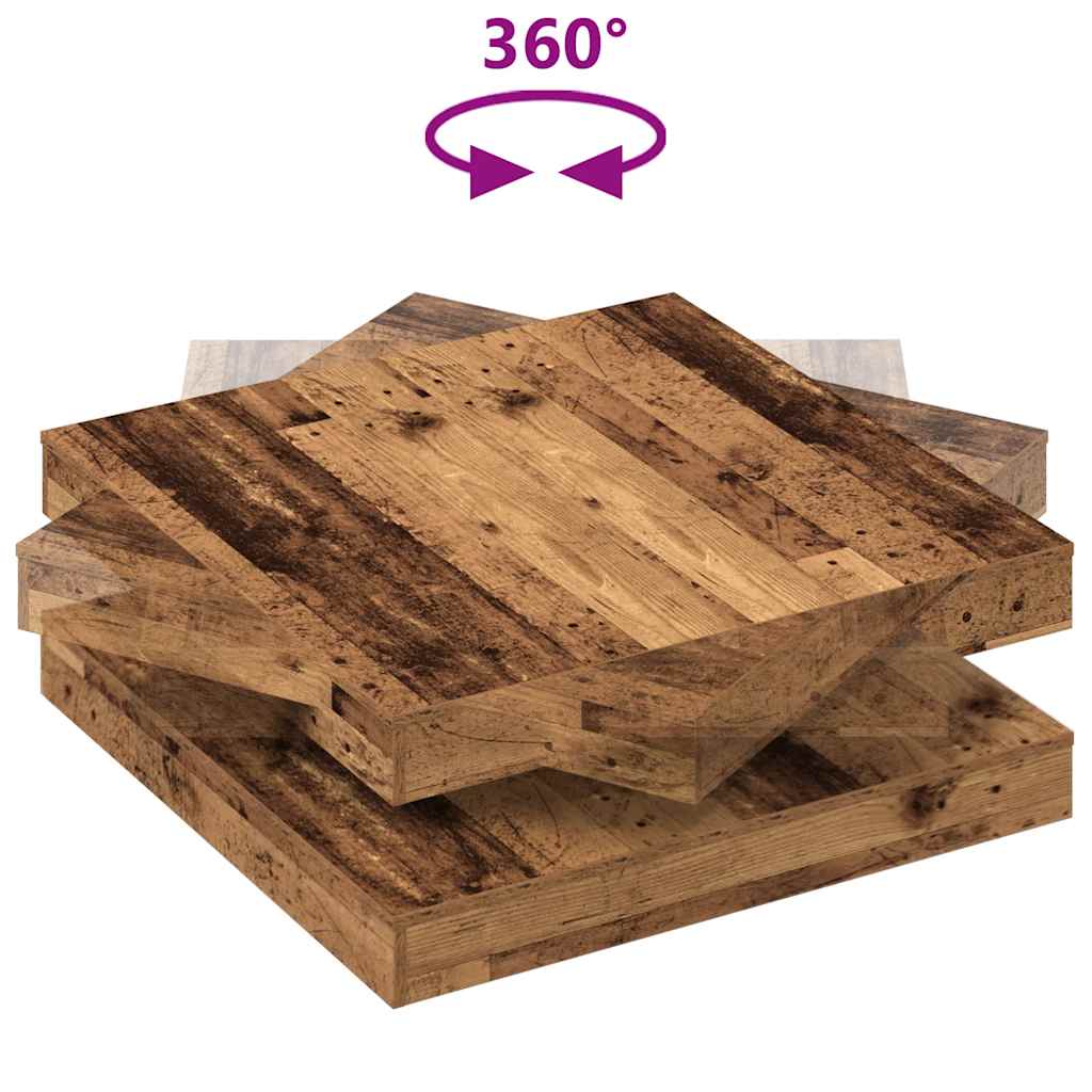 Măsuță cafea rotativă 360 grade, lemn vechi 90x90x34,5 cm