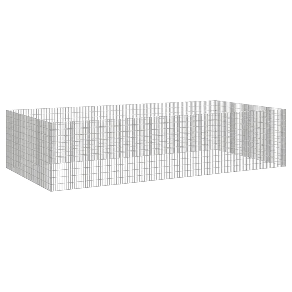 Adăpost pentru animale cu 24 panouri, 54x100 cm fier galvanizat