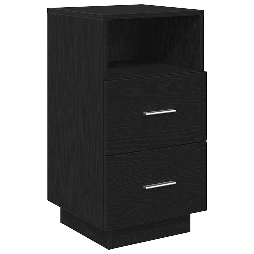 Noptiere 2 buc cu 2 sertare Negru 36x36x68 cm