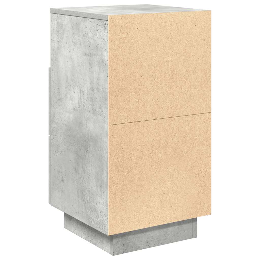 Noptiera cu 2 sertare gri beton 36x36x68 cm