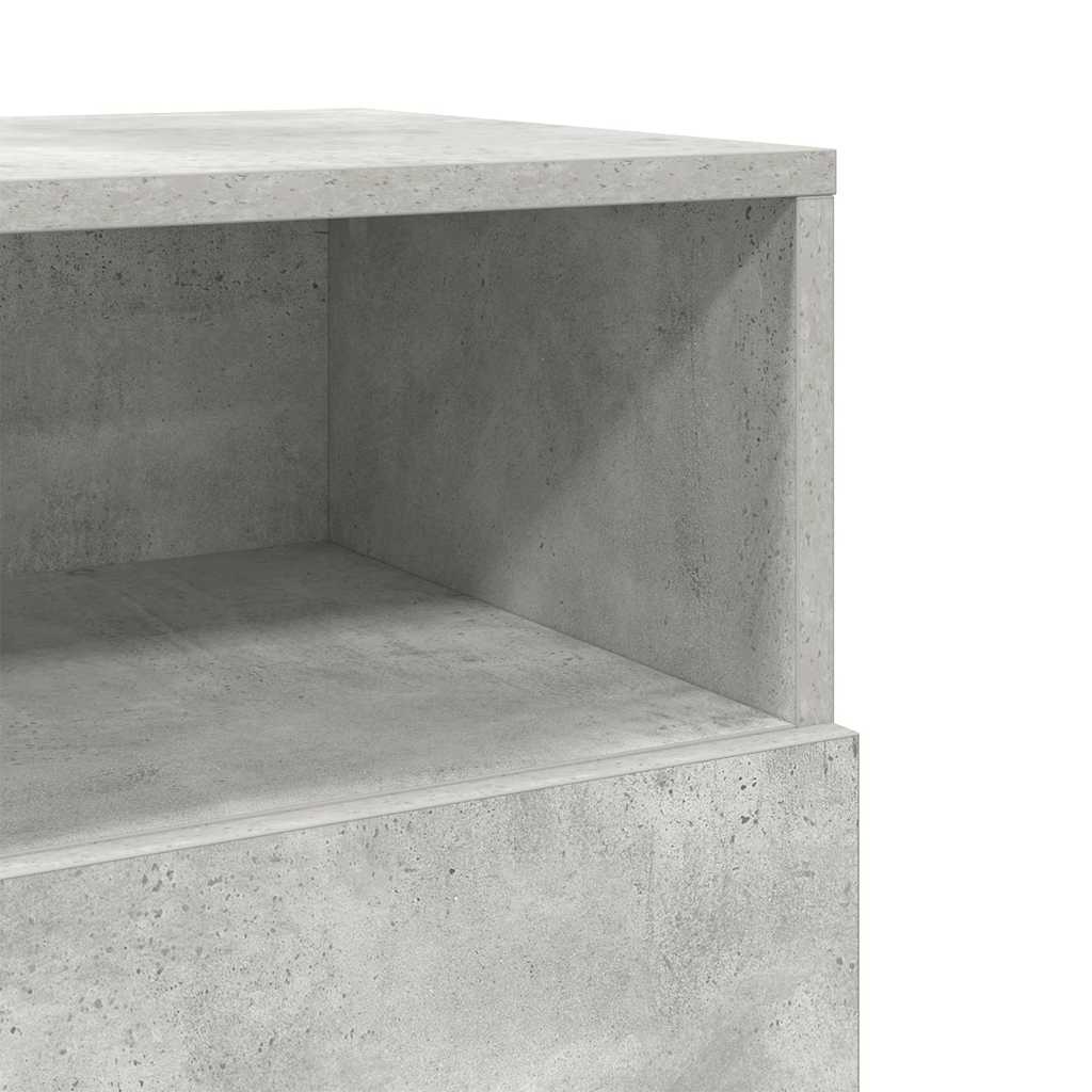 Noptiera cu 2 sertare gri beton 36x36x68 cm