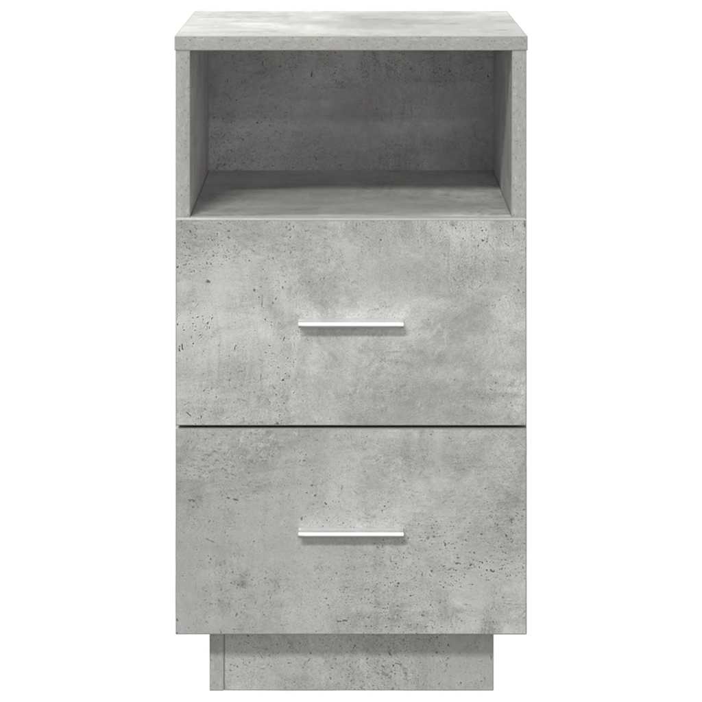 Noptiere 2 buc cu 2 sertare Gri beton 36x36x68 cm