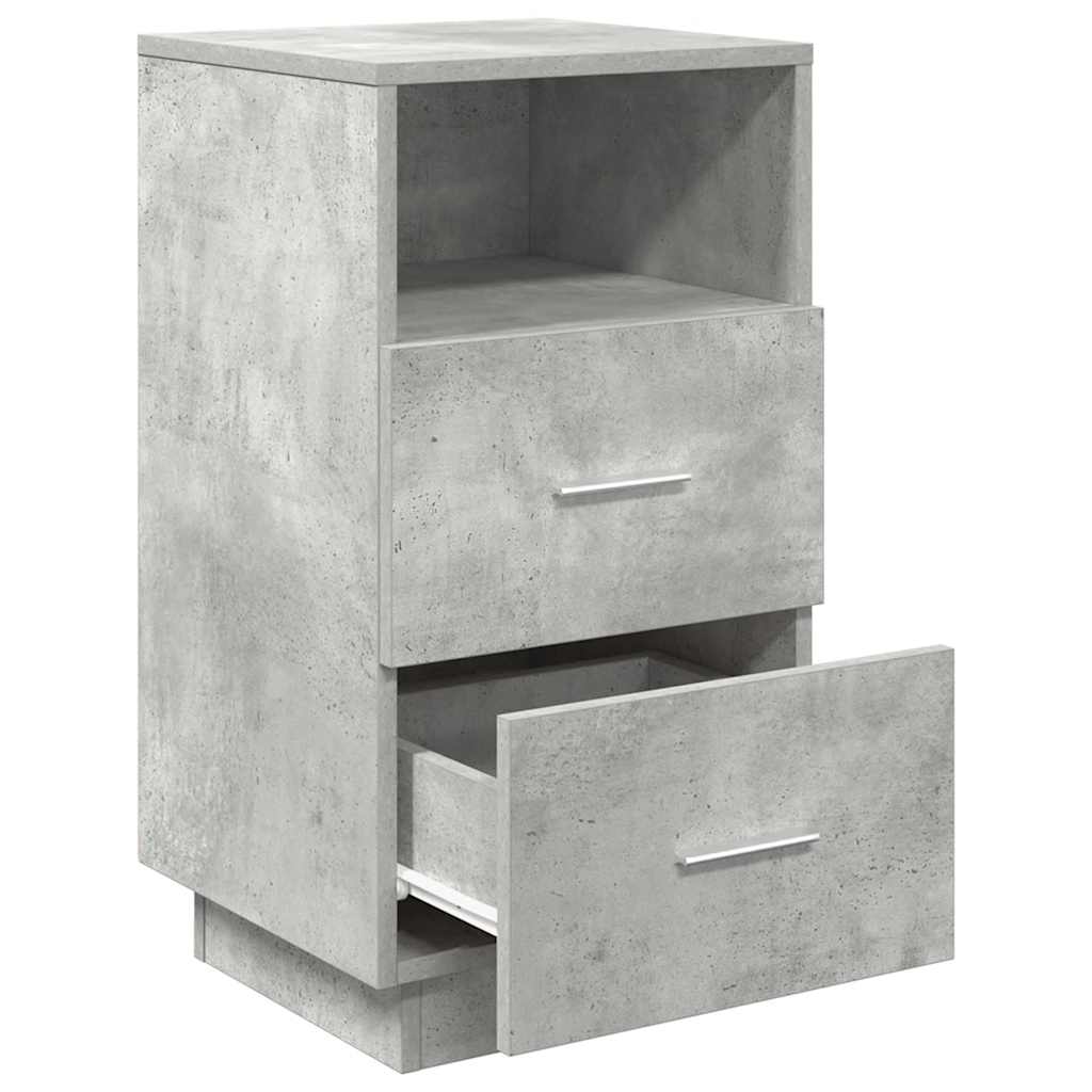 Noptiere 2 buc cu 2 sertare Gri beton 36x36x68 cm