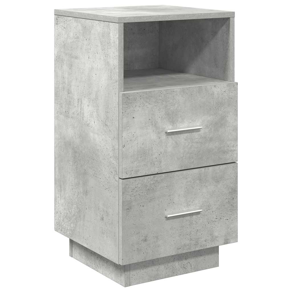 Noptiere 2 buc cu 2 sertare Gri beton 36x36x68 cm