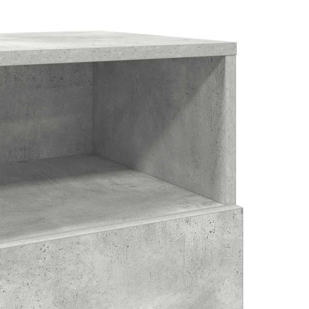 Noptiere 2 buc cu 2 sertare Gri beton 36x36x68 cm