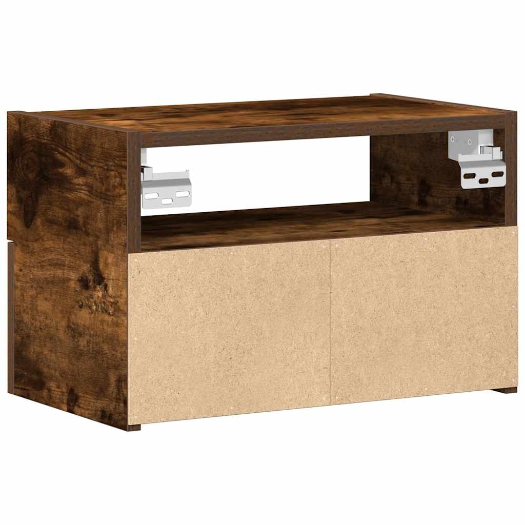 Noptiere de perete, 2 buc., stejar fumuriu, 45x26x28,5 cm