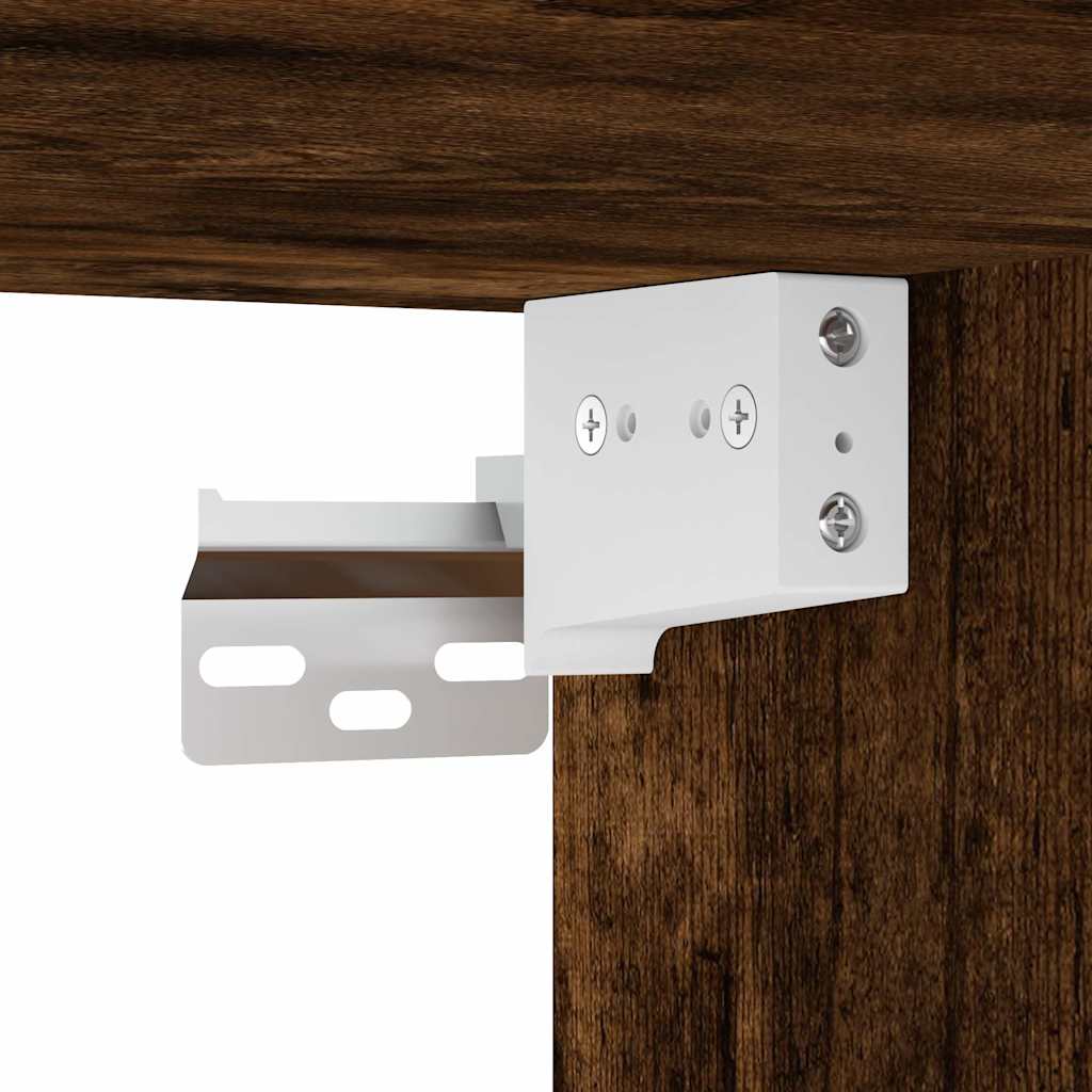 Noptiere de perete, 2 buc., stejar fumuriu, 45x26x28,5 cm