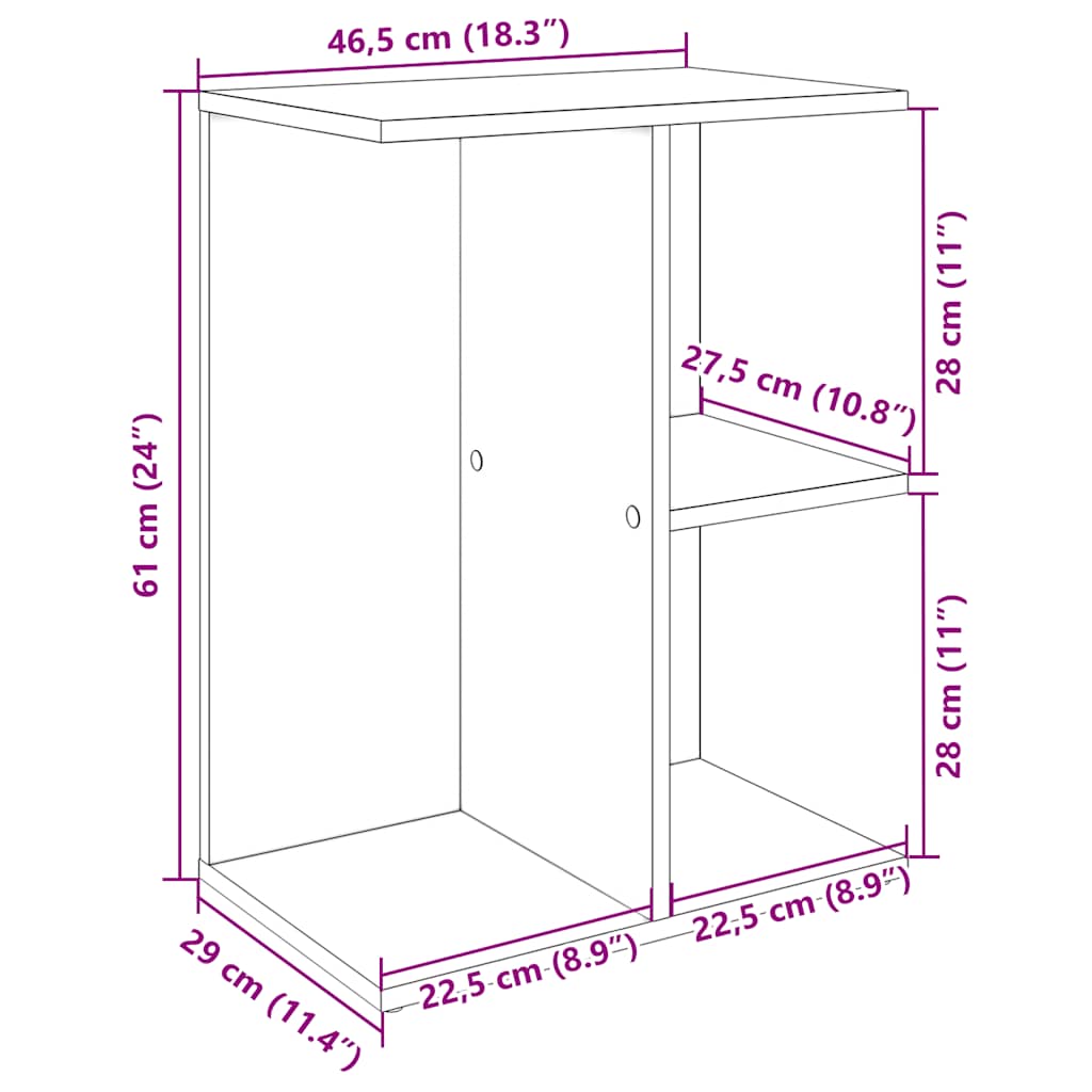 Noptiere 2 buc Alb 46,5x29x61 cm Lemn prelucrat