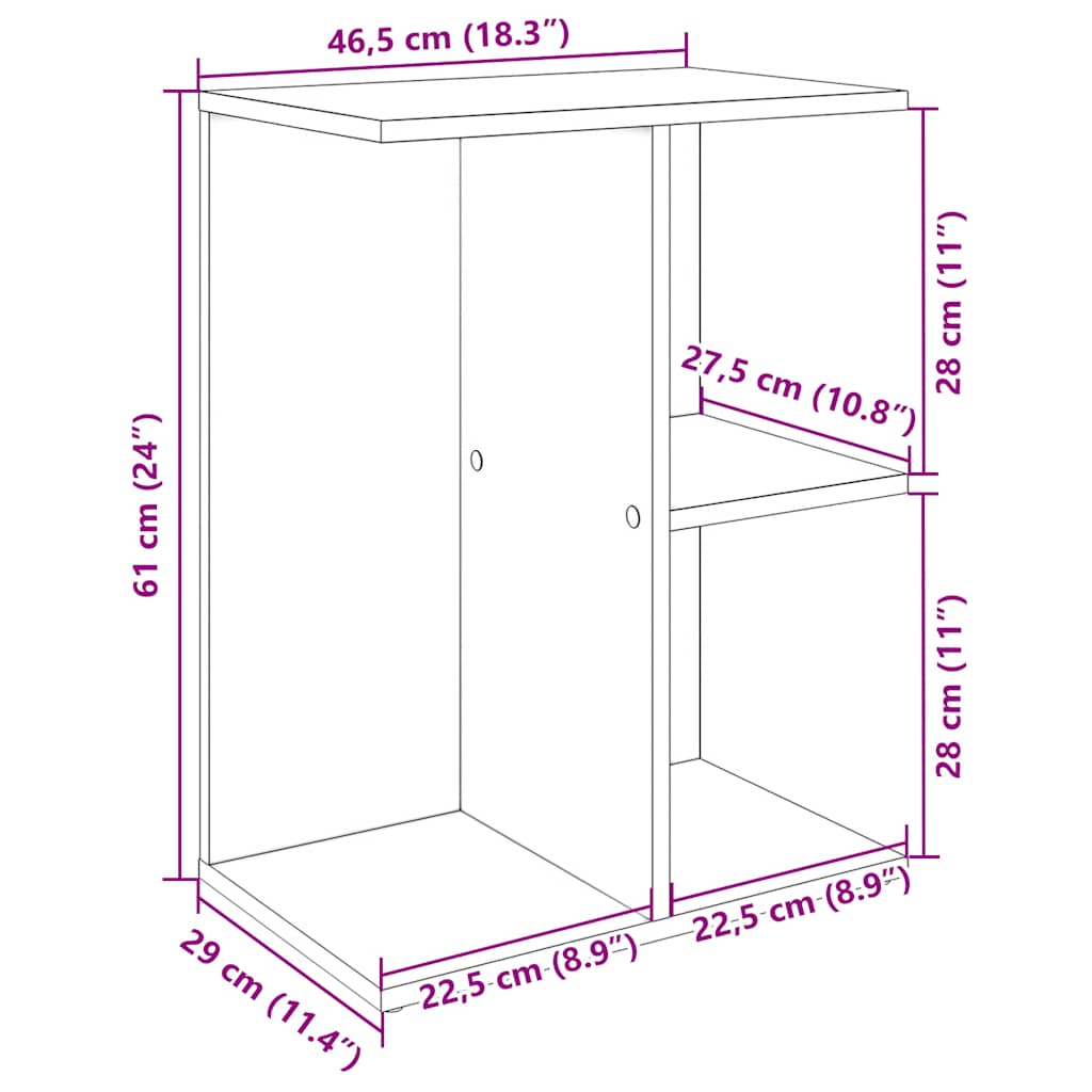 Noptiera Stejar negru 46,5x29x61 cm Lemn prelucrat