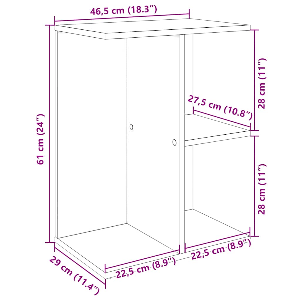 Noptiera stejar afumat 46,5x29x61 cm Lemn prelucrat