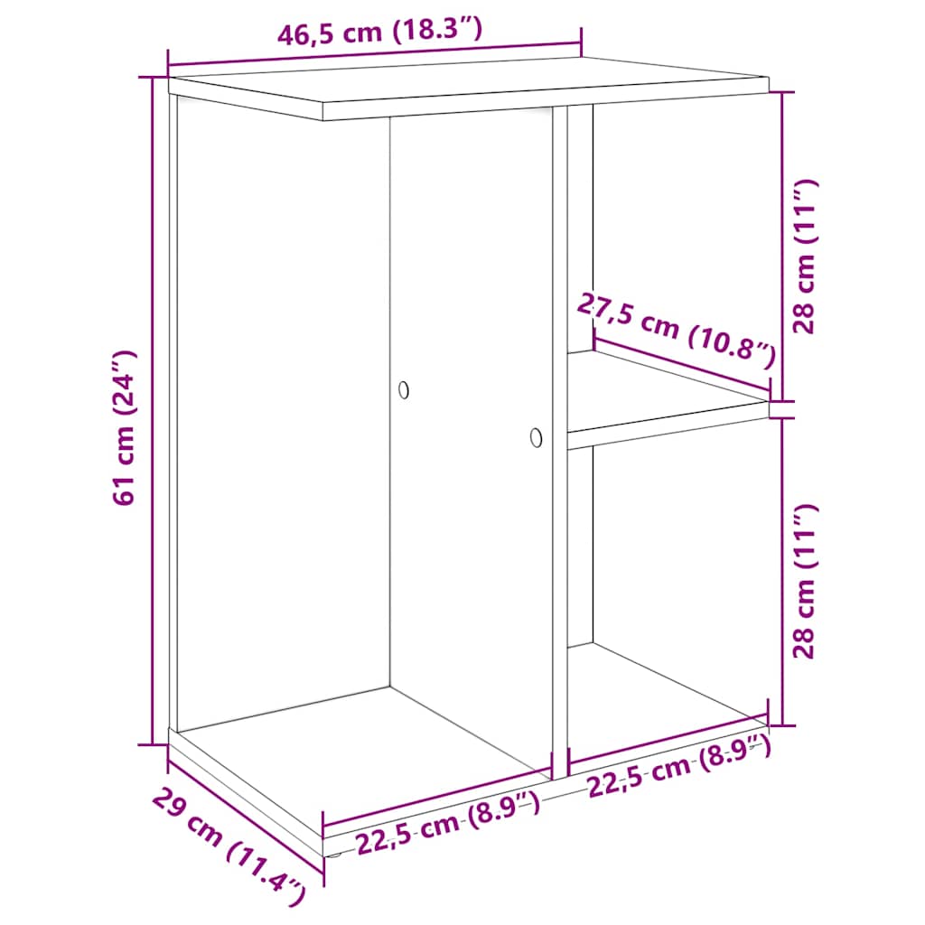 Noptiera Stejar maro 46,5x29x61 cm Lemn prelucrat