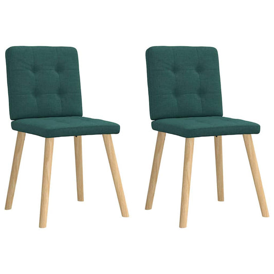 Scaune de bucătărie, 2 buc., verde închis, material textil