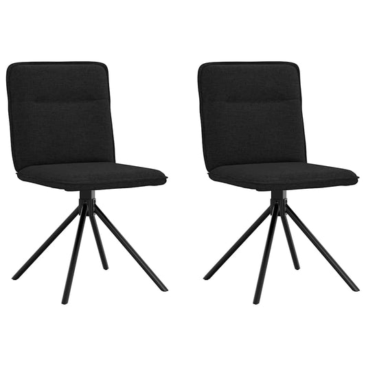 Scaune de bucătărie, 2 buc. negru, textil