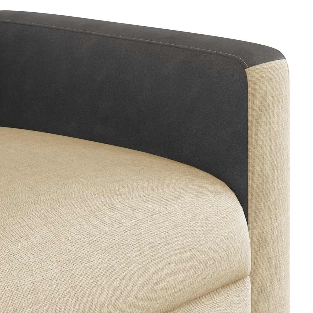 Fotoliu rabatabil electric, crem, material textil