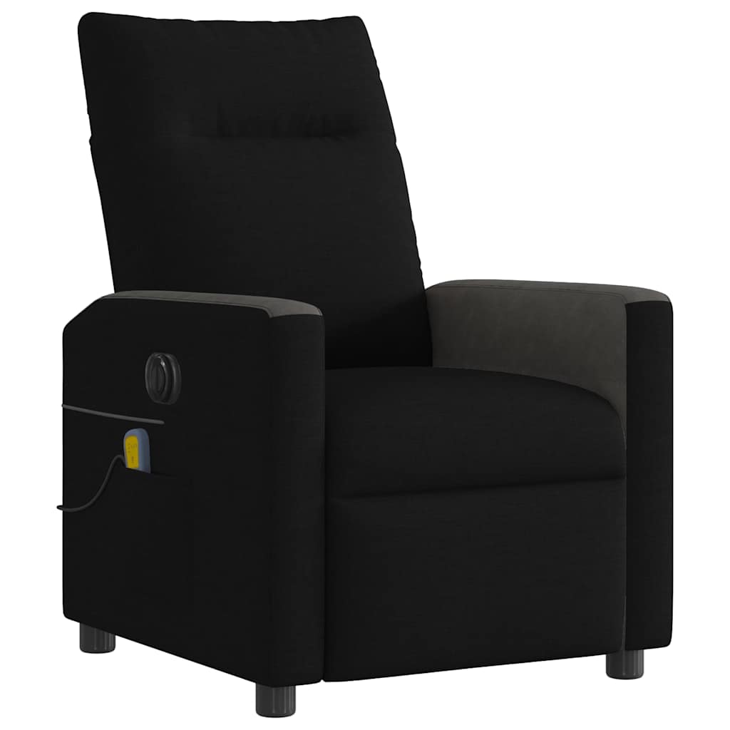 Fotoliu electric de masaj rabatabil, negru, textil