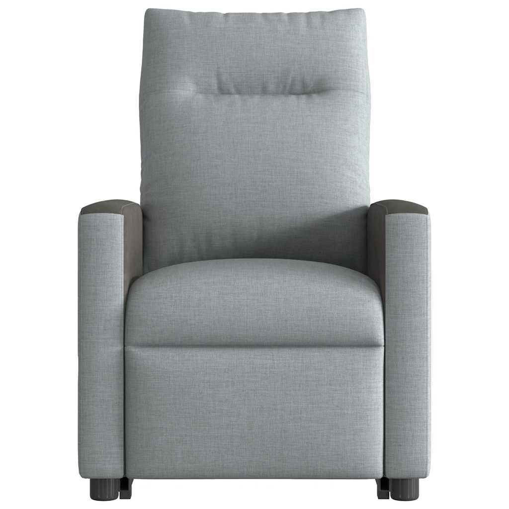 Fotoliu rabatabil cu ridicare, gri deschis, material textil