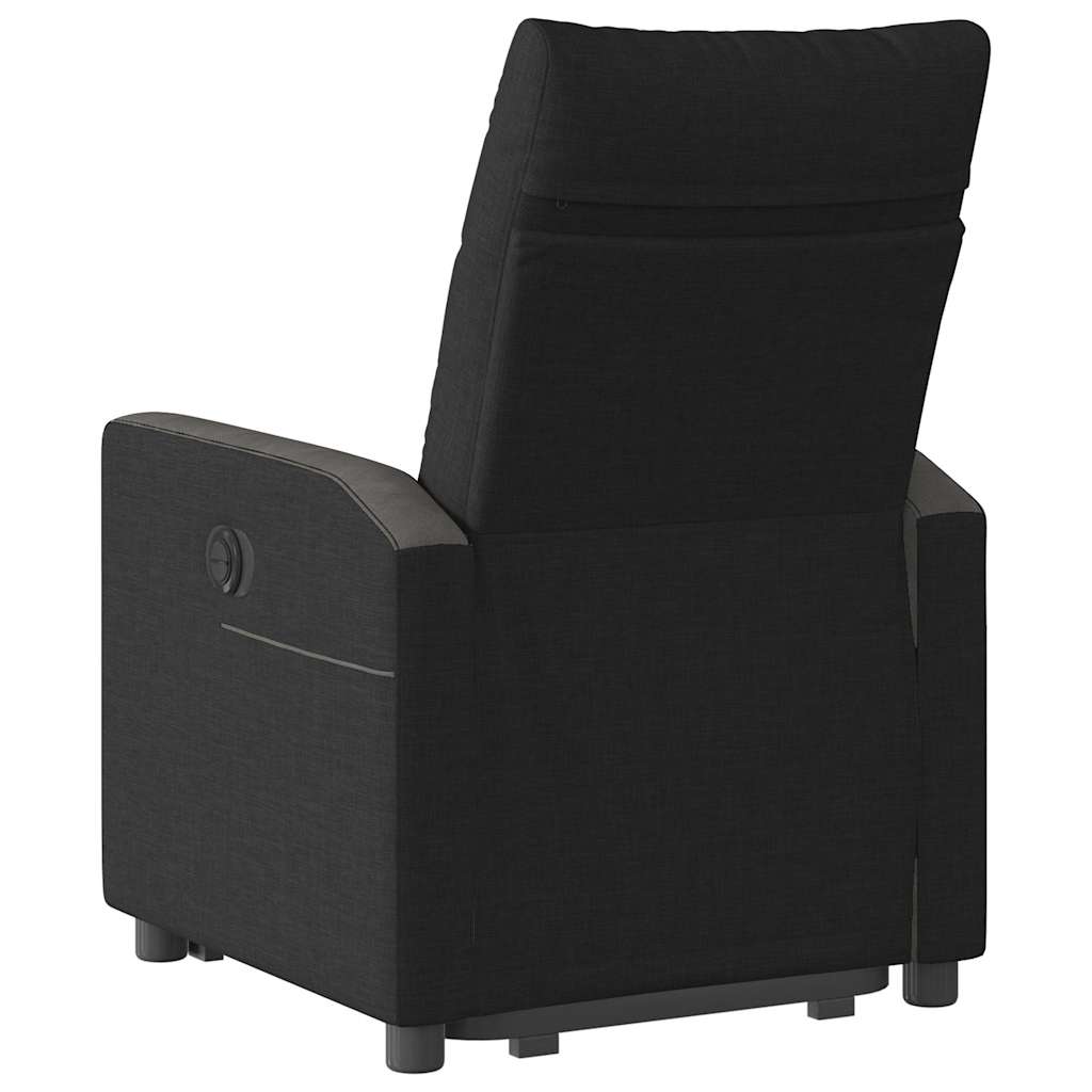 Fotoliu electric rabatabil cu ridicare, negru, textil