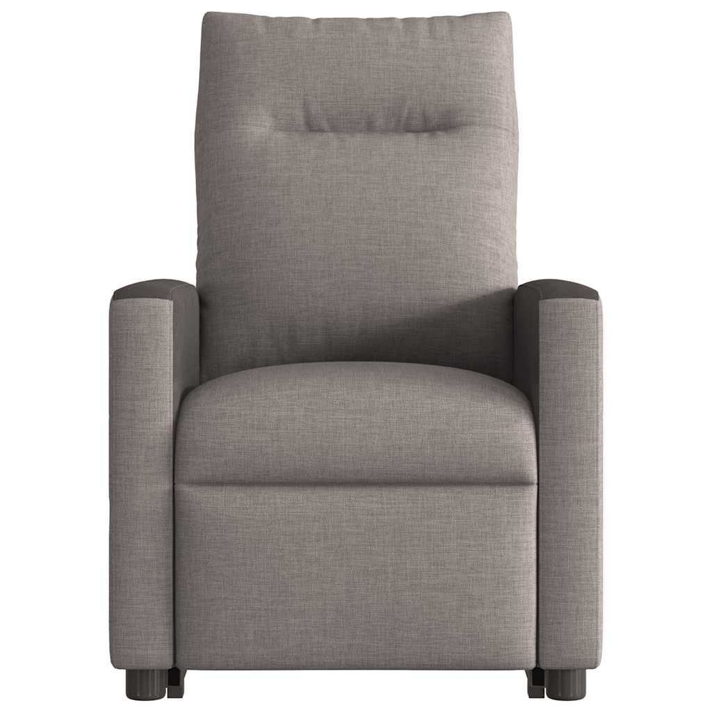 Fotoliu electric masaj rabatabil cu ridicare, gri taupe, textil