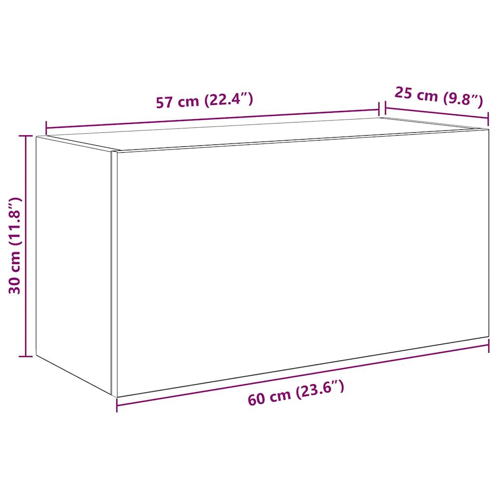 Dulap de perete de baie, alb, 60x25x30 cm, lemn prelucrat