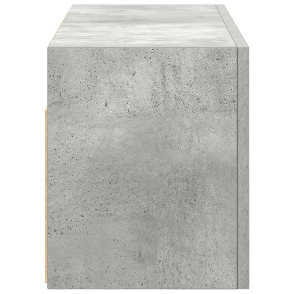 Dulap perete baie, gri beton, 60x25x30 cm, lemn prelucrat