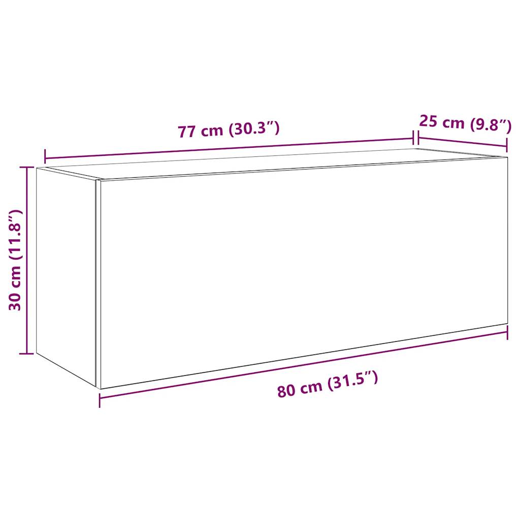 Dulap perete baie, gri sonoma, 80x25x30cm, lemn prelucrat