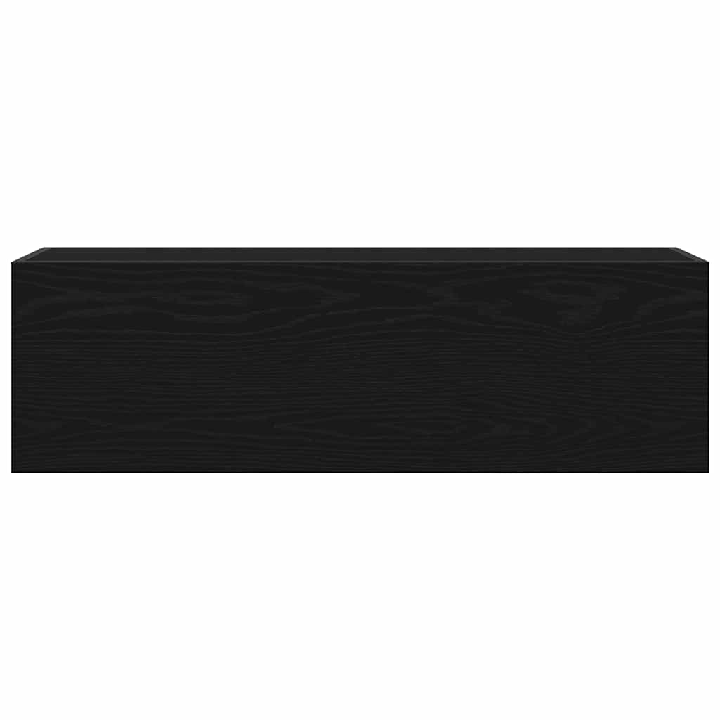 Dulap de perete de baie, negru, 100x25x30 cm, lemn prelucrat