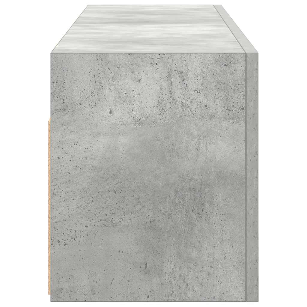 Dulap perete baie, gri beton, 100x25x30 cm, lemn prelucrat