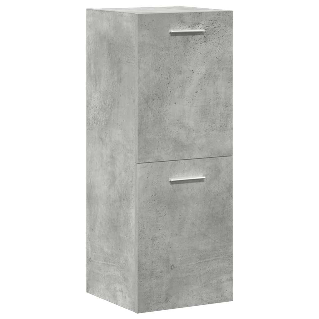 Set mobilier de baie, 4 piese, gri beton, lemn compozit