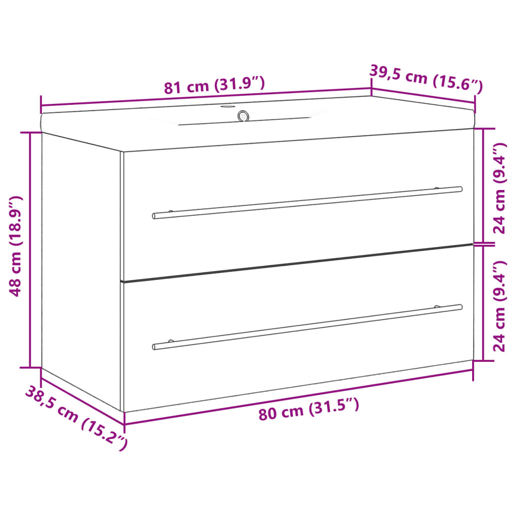 Set mobilier de baie, 2 piese, gri beton, lemn compozit