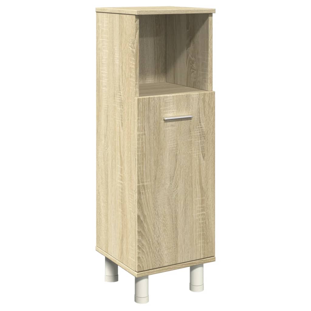 Set mobilier de baie, 4 piese, stejar sonoma, lemn prelucrat