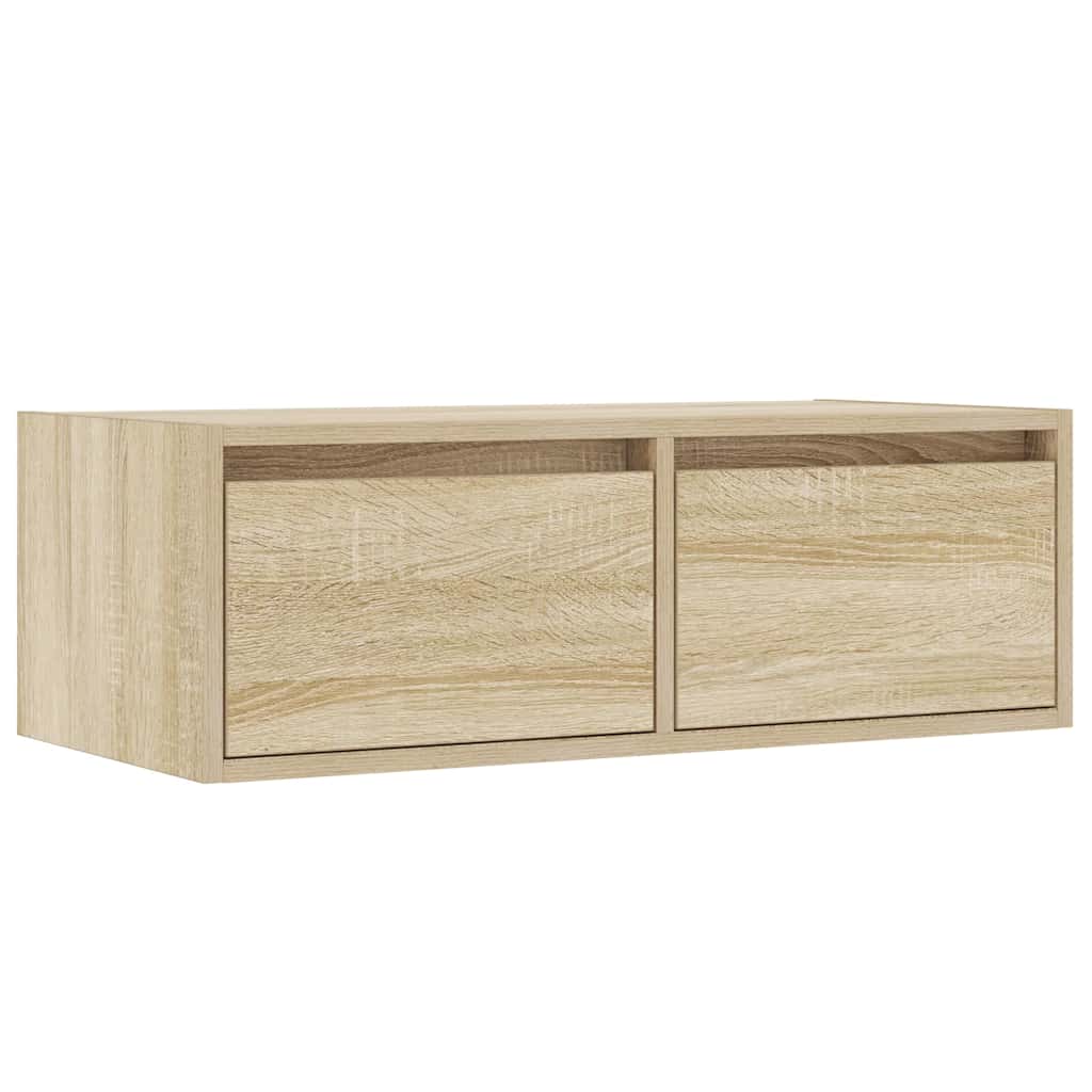 Comodă TV cu lumini LED, stejar sonoma, 75x35,5x25 cm
