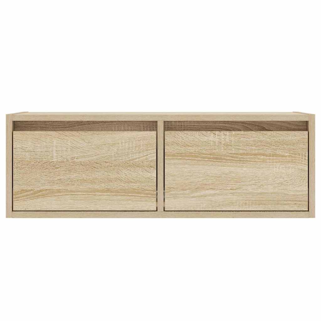 Comodă TV cu lumini LED, stejar sonoma, 75x35,5x25 cm