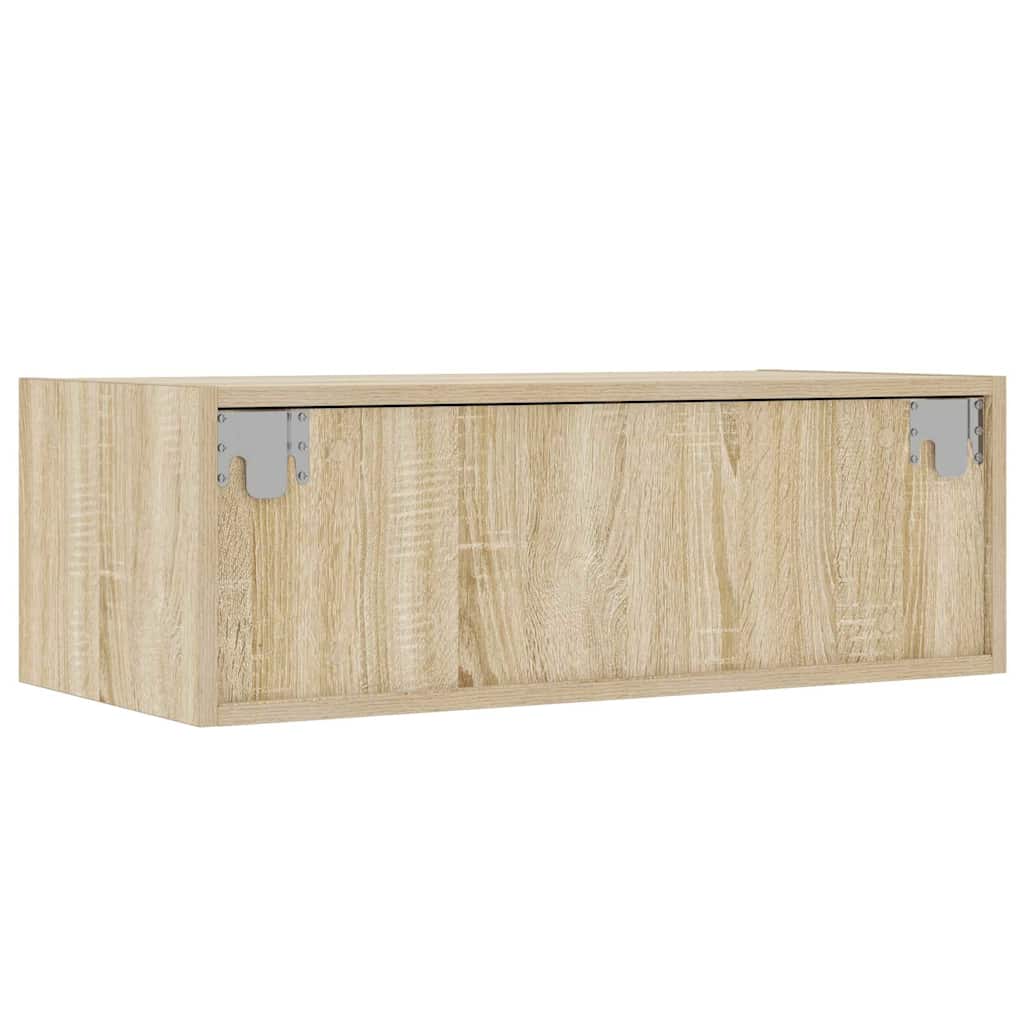 Comodă TV cu lumini LED, stejar sonoma, 75x35,5x25 cm