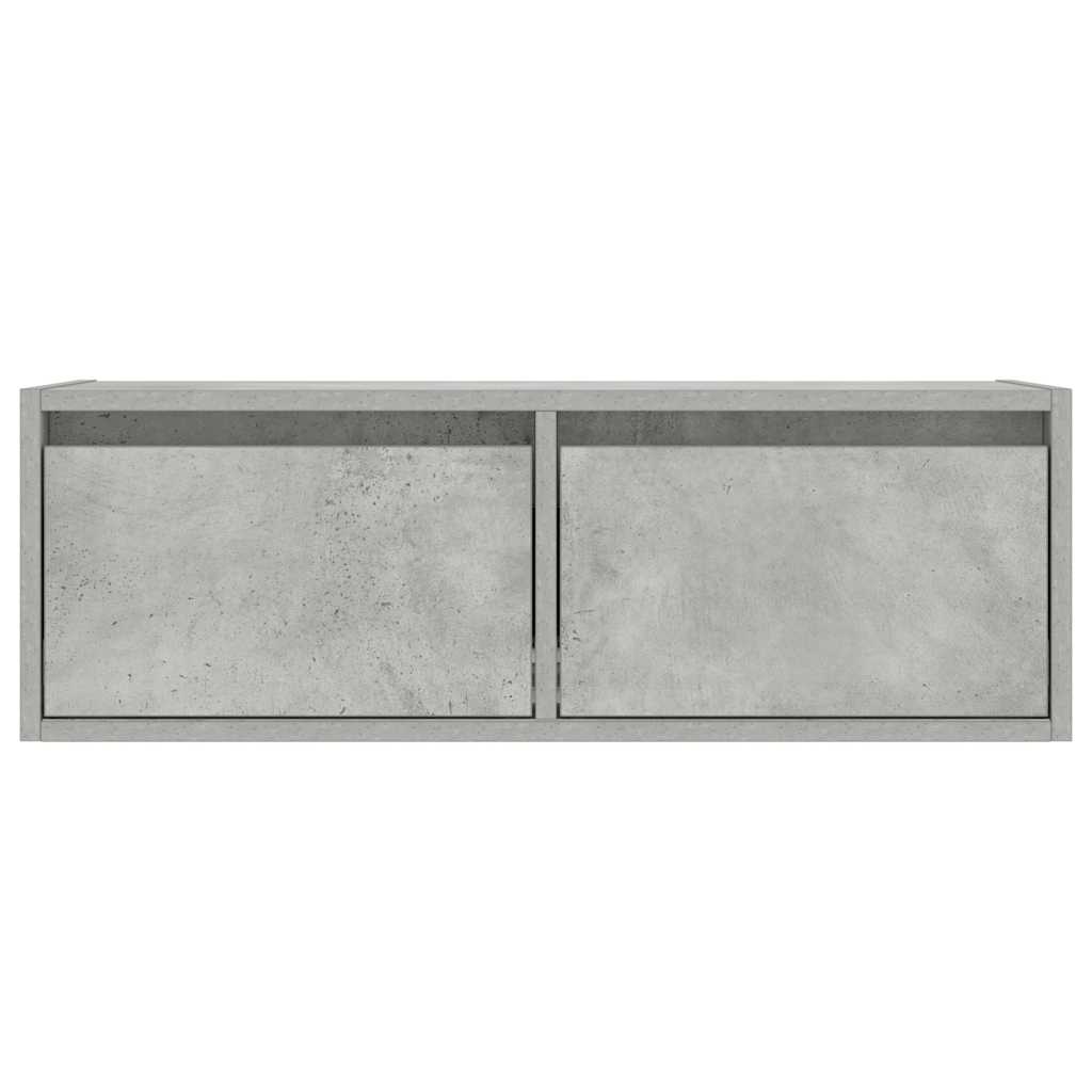 Comodă TV cu lumini LED, gri beton, 75x35,5x25 cm