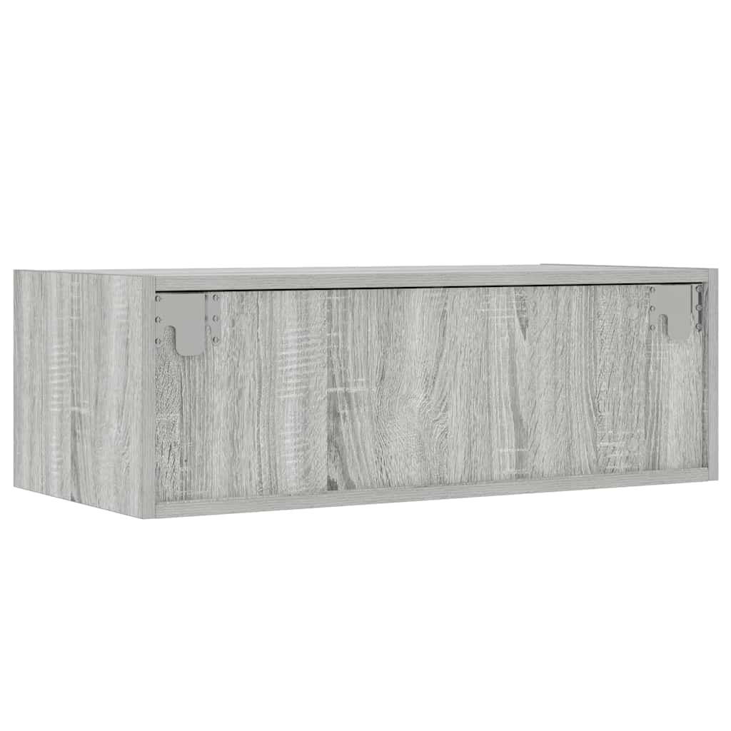Comodă TV cu lumini LED, gri sonoma, 75x35,5x25 cm