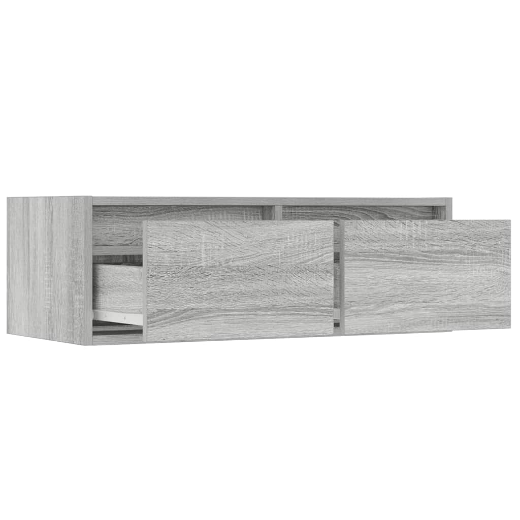Comodă TV cu lumini LED, gri sonoma, 75x35,5x25 cm