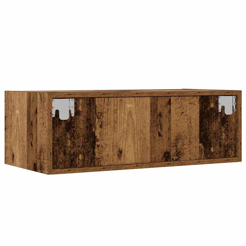 Comodă TV cu lumini LED, lemn vechi, 75x35,5x25 cm